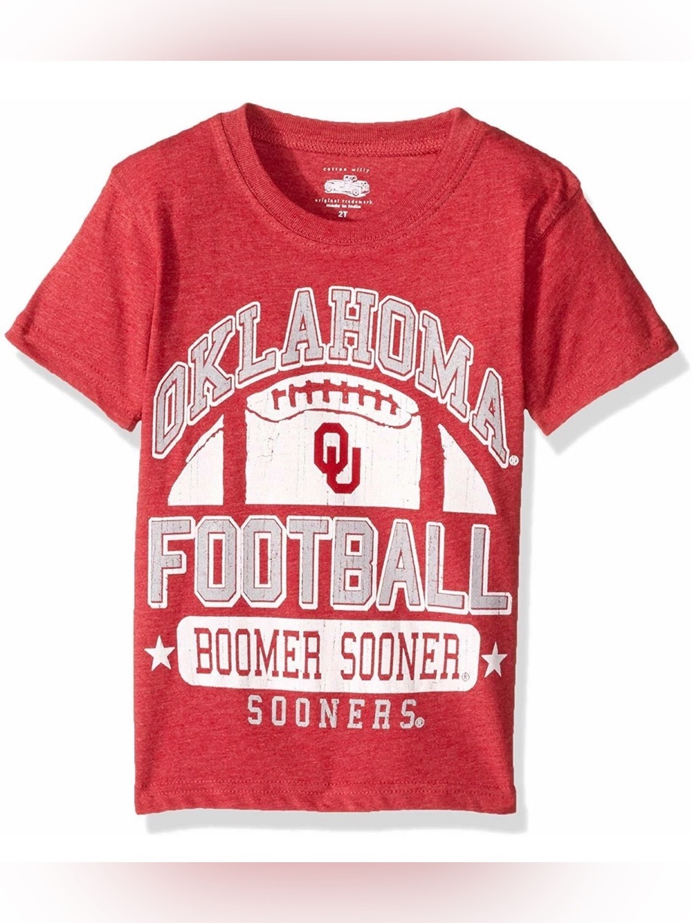 NWT [Cotton Willy] Oklahoma Sooners NCAA Short Sleeve Graphic Shirt Youth/Kids 6